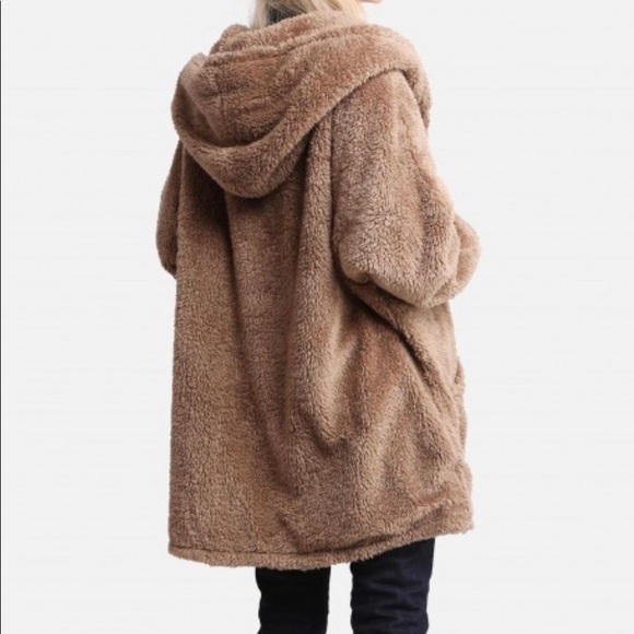 Comfy Luxe Soft Oversized Hooded Jacket With Pockets -  BRAND NEW!! - Picture 2 of 4